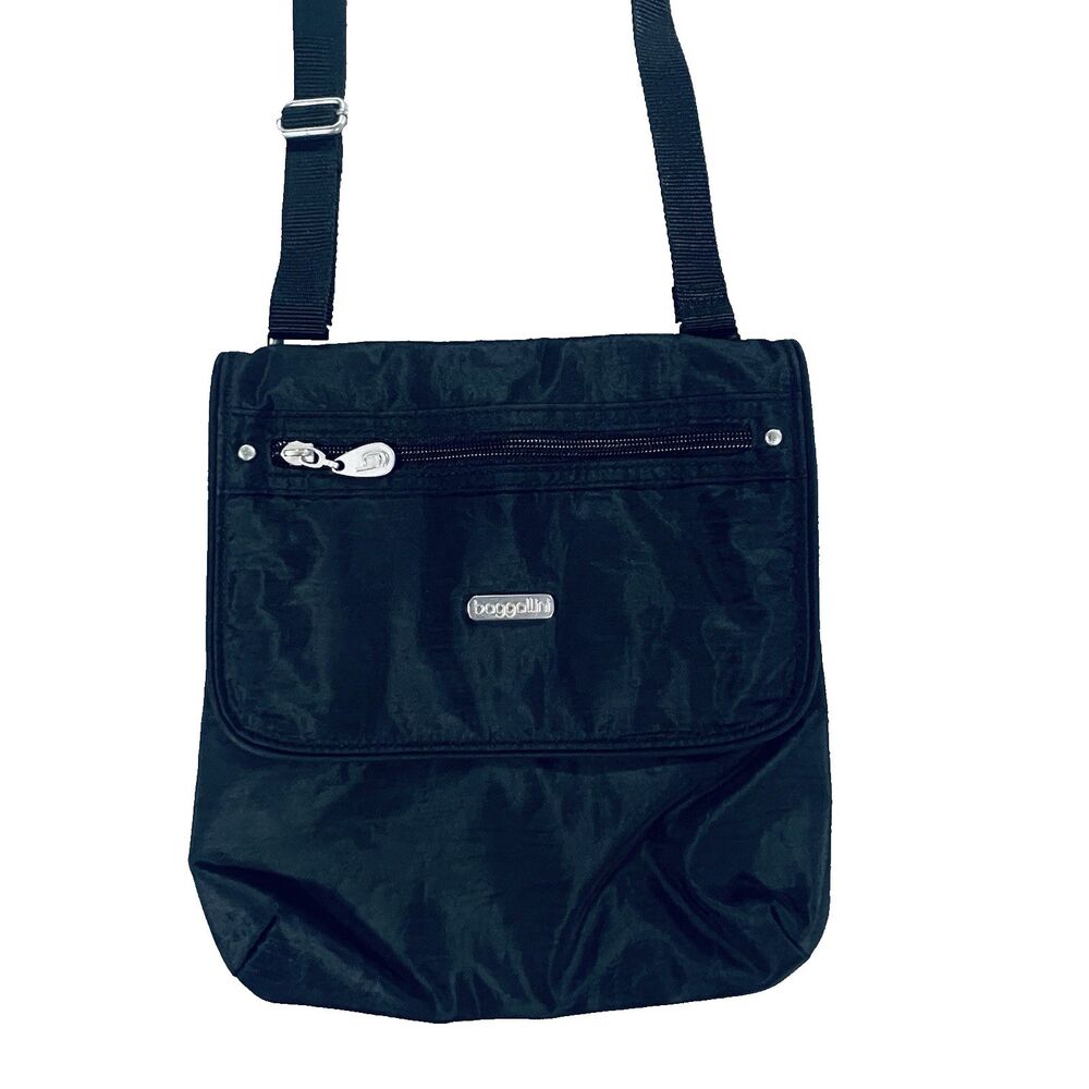 baggallini Black Crossbody Bag Zip Closure Adjustable Strap Pockets Lined